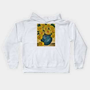 sunflowers came from a few layers of acrylic and neon paint and topped of with a layer of metallic paints. Kids Hoodie